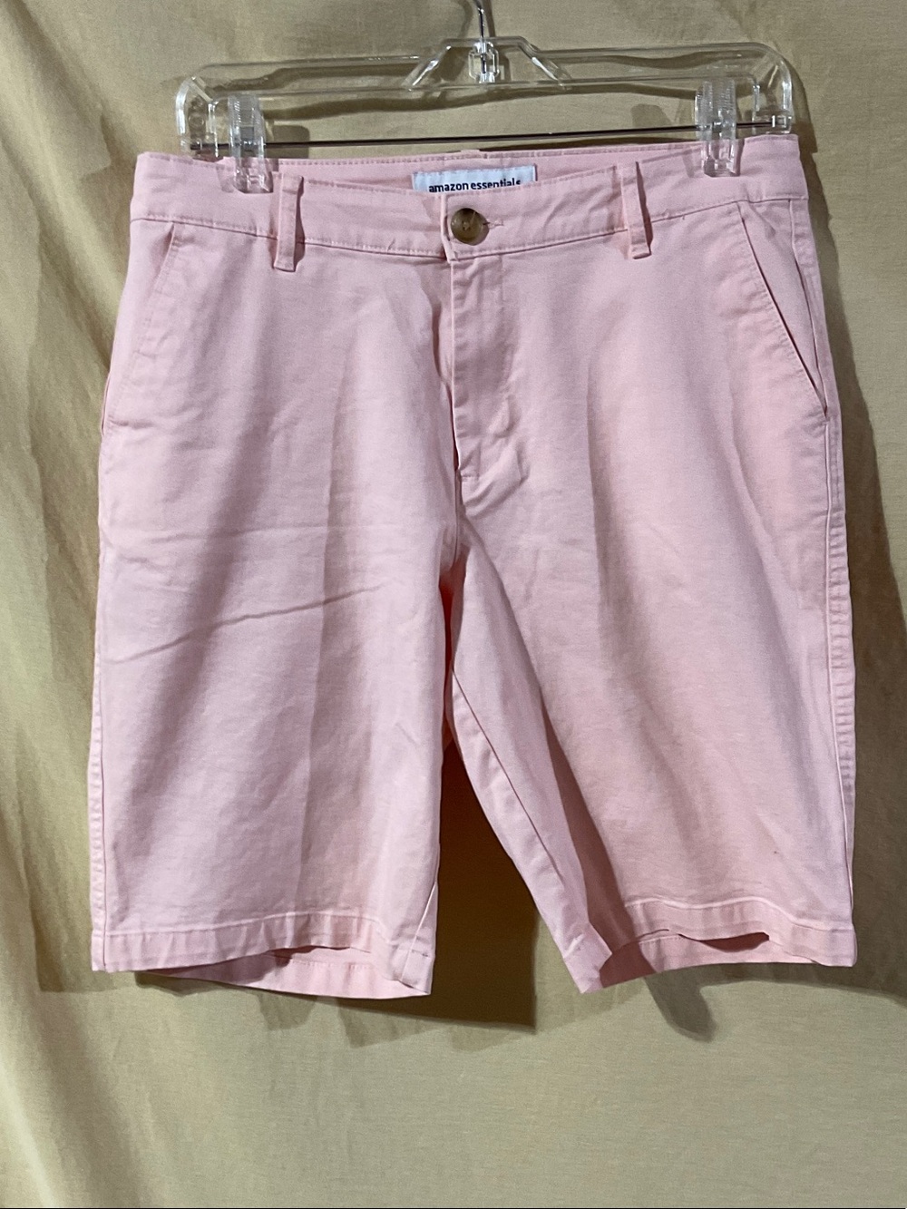 Amazon Essentials Size 10 Light Peach Chino Bermuda Shorts